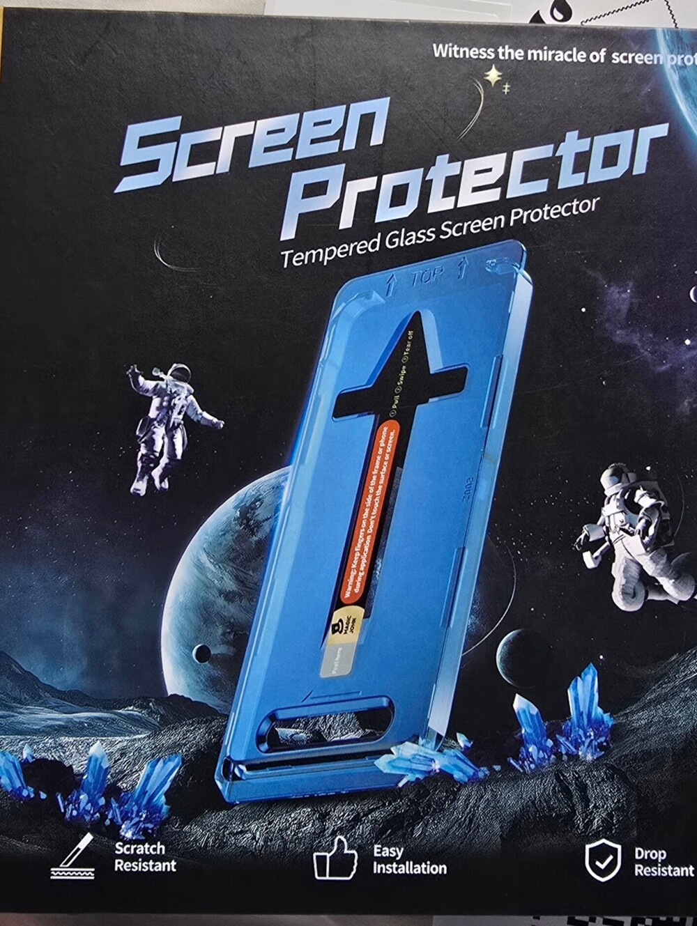 Magic John Tempered Glass Screen Protector with Installation Kit